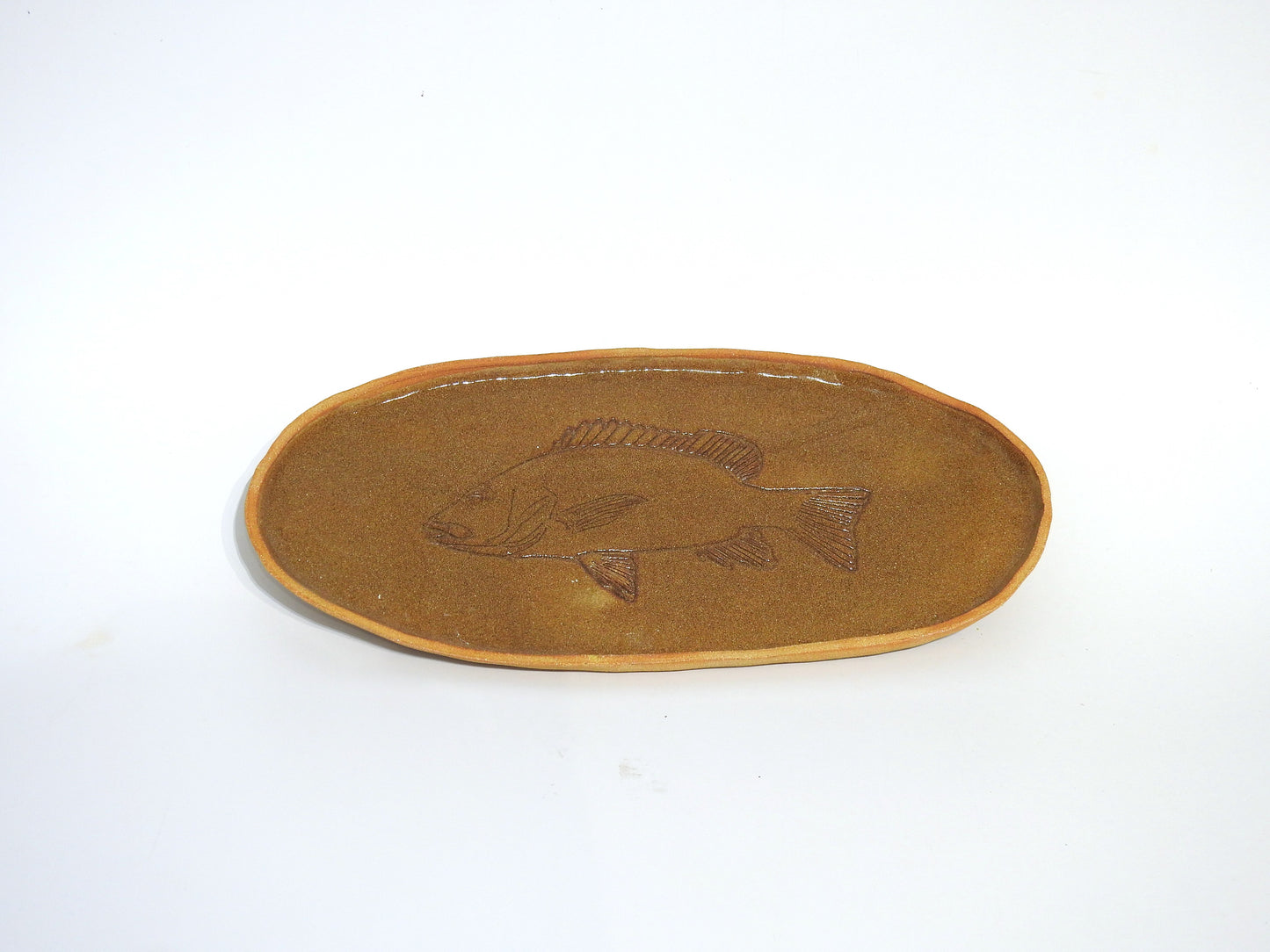 beige raw aesthetics platter for food. ceramic clay serving big dish for dinner 