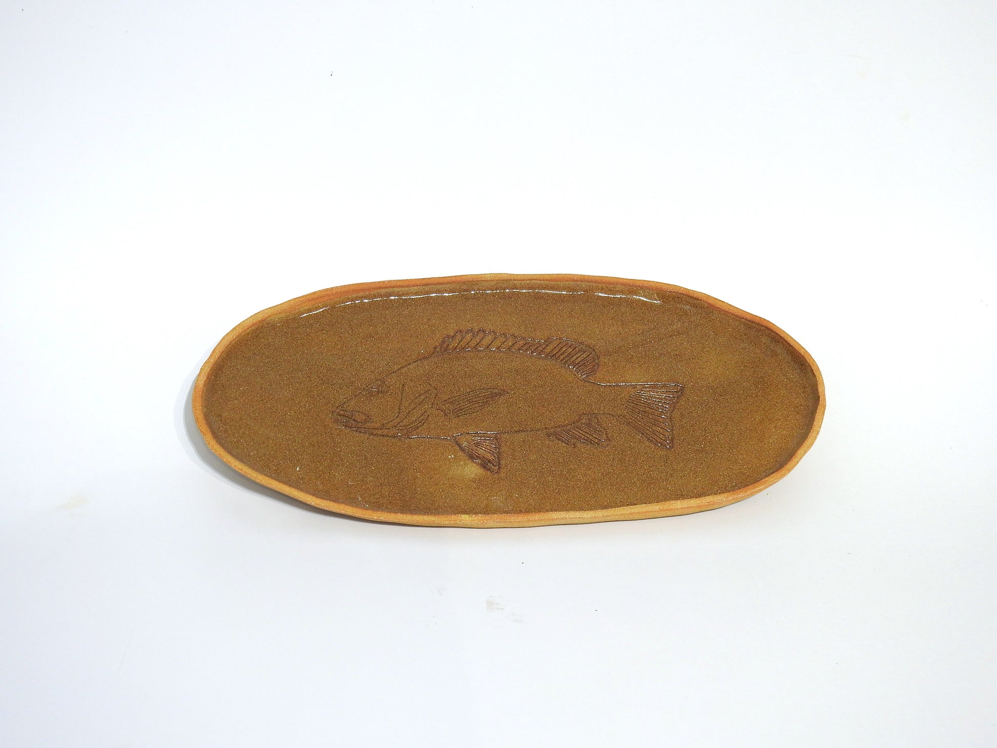 beige raw aesthetics platter for food. ceramic clay serving big dish for dinner 