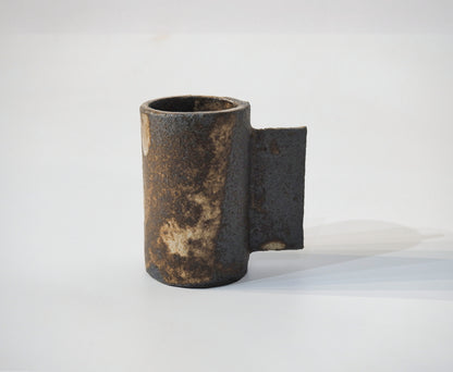 handmade esspresso cup raw aesthetics wabi sabi pottery brown minimal design pottery 